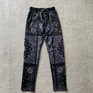 Well Known Track Pants in Black with print style